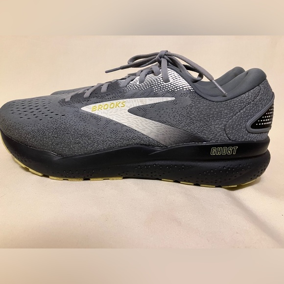 Brooks Ghost 16 Men's Primer Gray/Lime Running Shoes Sneakers Size 14 Wide - Picture 5 of 15